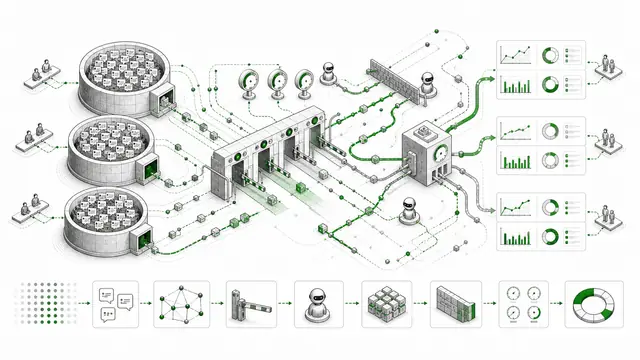 Editorial illustration of crawlers, access controls, fingerprinting, and legal pressure.